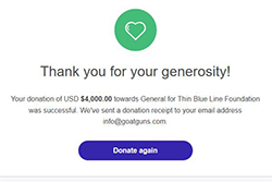 Thin Blue Line Donation Donation to the Thin Blue Line Foundation