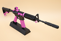 The black and pink AR-15 model