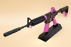 The black and pink AR-15 model