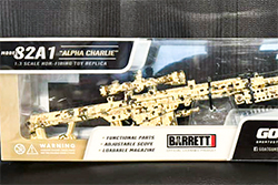 The GoatGuns M82A1 model Alpha Charlie in the preassembled display box