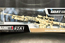 The GoatGuns M82A1 model Alpha Charlie in the preassembled display box