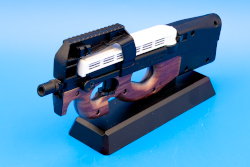 image of the Goldeneye black and wood P90 model