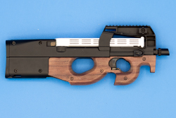 image of the Goldeneye black and wood P90 model
